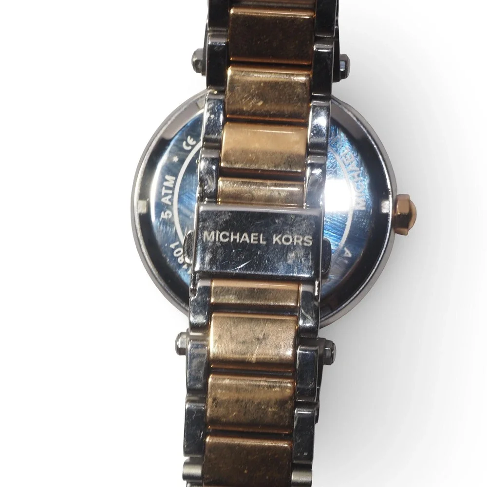 Michael Kors MK6314 Parker Watch Women's Rose Gold‎ Silver Crystal Bezel Logo